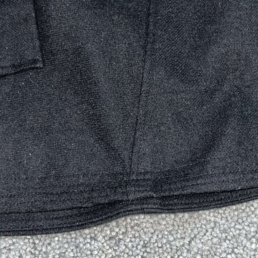 SANDRO STUDIO PARISIAN BLACK WOOL BLEND CAP CAPULET BUTTON FRONT TOPPER  L - Picture 10 of 11